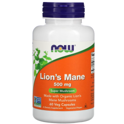 Lion's Mane, 500 mg, 60 Veg Capsules Now foods Now