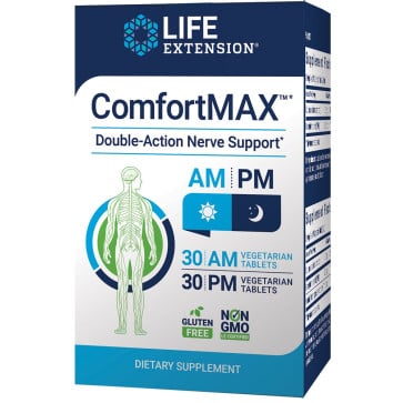 ComfortMAX, Double-Action Nerve Support, For AM & PM, 60 Vegetarian Tablets Life Extension