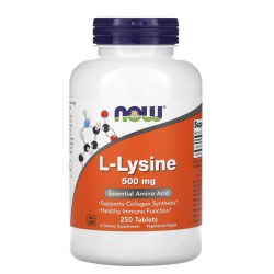 L-Lysine 500 mg (250 Tablets) - Now foods Now
