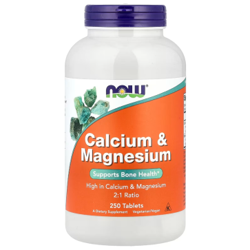 Calcium Magnesium, 250 Tablets Now foods Now