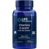 Vitamins D and K with Sea-Iodine™, 60 capsules Life Extension