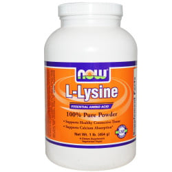 L-Lysine Pure Powder, 1 lb (454 g) Now