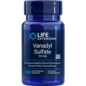 Vanadyl Sulfate, 7.5 mg, 100 vegetarian tablets Life Extension
