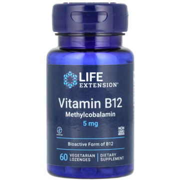 Vitamin B12 Methylcobalamin, 5 mg, 60 Vegetarian Lozenges Life Extension Life Extension