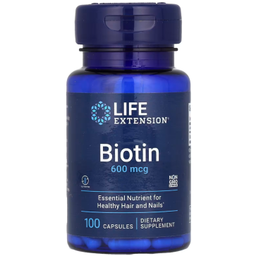 Biotin, 600 mcg, 100 Capsules Life Extension Life Extension