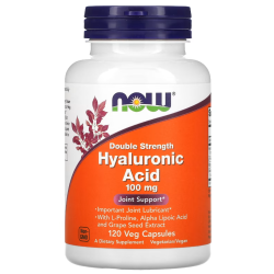 Hyaluronic Acid, Double Strength, 100 mg, 120 Veg Capsules Now foods Now