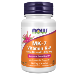 MK-7 Vitamin K-2, Extra Strength, 300 mcg, 60 Veg Capsules Now foods Now