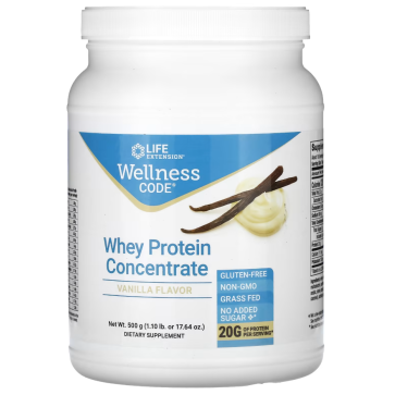 Wellness Code, Whey Protein Concentrate, Vanilla , 1.10 lb (500 g) Life Extension Life Extension