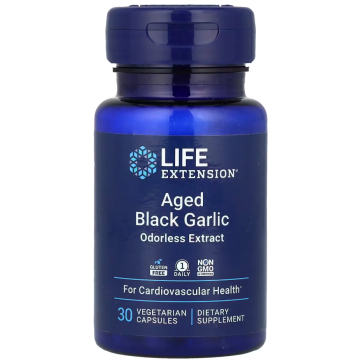 Aged Black Garlic, 30 Vegetarian Capsules (500 mg per Capsule) Life Extension Life Extension