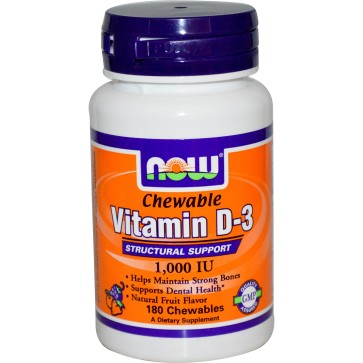 Vitamina D-3 1,000 IU - Now Foods-180chewables 