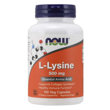L-Lysine 500mg 100 capsules NOW Foods Now Foods