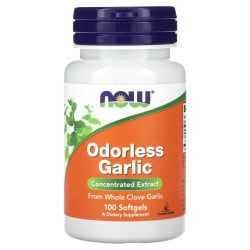 Odorless Garlic, Concentrated Extract, 100 Softgels (25 mg per Softgel) Now