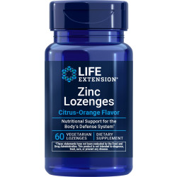 Zinc Lozenges, Citrus-Orange, 60 Vegetarian Lozenges (18.75 mg per Lozenge) Life Extension Life Extension