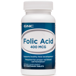 Ácido Fólico 400mcg (100 tabs) - GNC