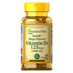 Vitamina D3 5,000 IU - Puritan's Pride - Importada