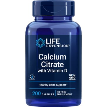 Life Extension, Calcium Citrate with Vitamin D, 200 Capsules Life Extension