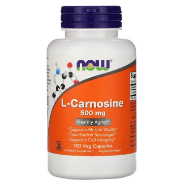 L CARNOSINE 500MG 100 VCAPS Now Now Foods