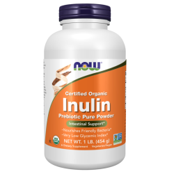 Certified Organic Inulin, Prebiotic Pure Powder, 1 lb (454 g) Now foods Now
