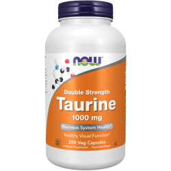 Double Strength Taurine, 1,000 mg, 250 Veg Capsules Now Foods Now