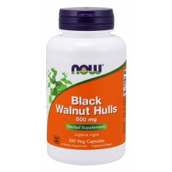 Black Walnut Hulls 500 mg - 100 Veg Capsules Now Foods