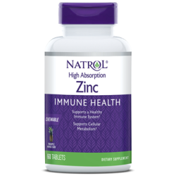 High Absorption Zinc Immune Health, 7.5 mg, Pineapple Chewable Tablet, 60ct Natrol Natrol