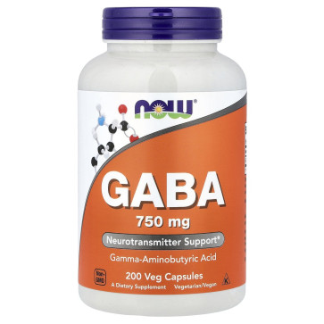 GABA, 750 mg, 200 Veg Capsules Now