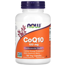 CoQ10 With Hawthorn Berry, 100 mg, 180 Veg Capsules Now foods NOW