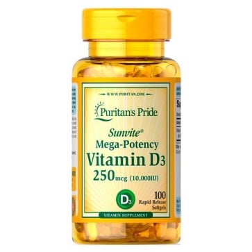 Vitamina D3 10,000 IU - Puritan's Pride - Importada