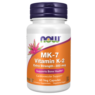 MK-7 Vitamin K-2, Extra Strength, 300 mcg, 60 Veg Capsules Now foods Now