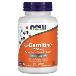 L-Carnitine, 1,000 mg, 50 Tablets Now Now