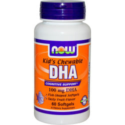 Kid's DHA Fish Oil Chewables, Tasty Fruit, 60 Chewable Softgels Now Now
