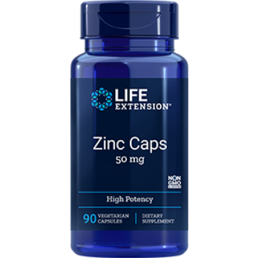 Zinc Caps, 50 mg, 90 vegetarian capsules Life Extension