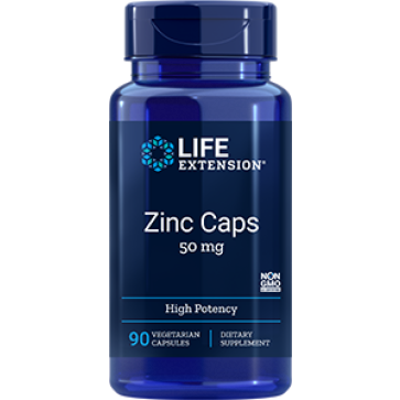 Zinc Caps, 50 mg, 90 vegetarian capsules Life Extension