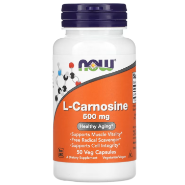L-Carnosine, 500 mg, 50 Veg Capsules Now foods Now