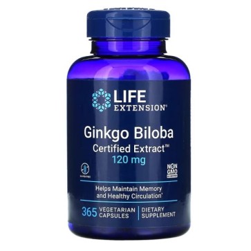 Ginkgo Biloba Certified Extract 120 mg, 365vcaps Life Extension Life Extension