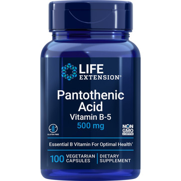 Pantothenic Acid, Vitamin B-5, 500 mg, 100 Vegetarian Capsules Life Life Extension