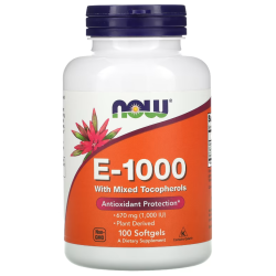 E-1000 with Mixed Tocopherols, 670 mg (1,000 IU), 100 Softgels Now foods Now