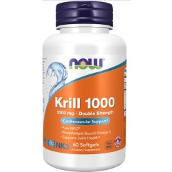 Krill, Double Strength 1000 mg 60 Softgels Now Now Foods