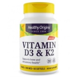 Vitamina D3 e K2 50mcg/200mcg Healthy Origins 60 softgels Healthy Origins Healthy Origins