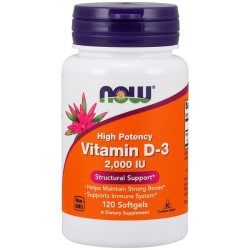 Vitamina D3 2000 (120 softgels) - Now Foods
