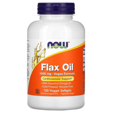 Flax Oil 1,000 mg (120 Veggie Softgels) - Now foods Now
