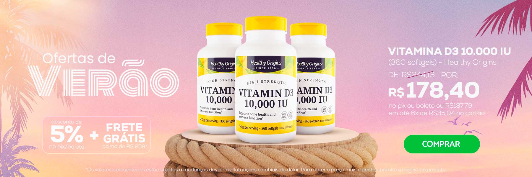 Vitamina D3 10.000 Healthy Verão 2024