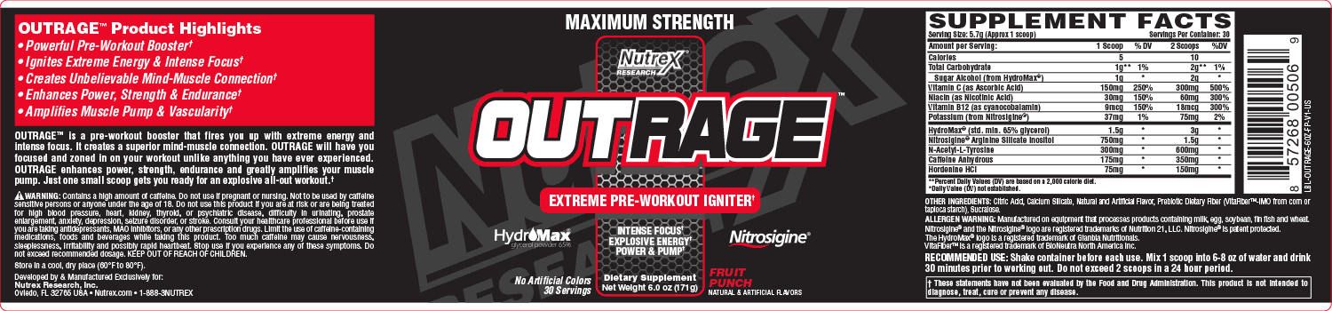 Outrage Nutrex - Fatos Nutricionais